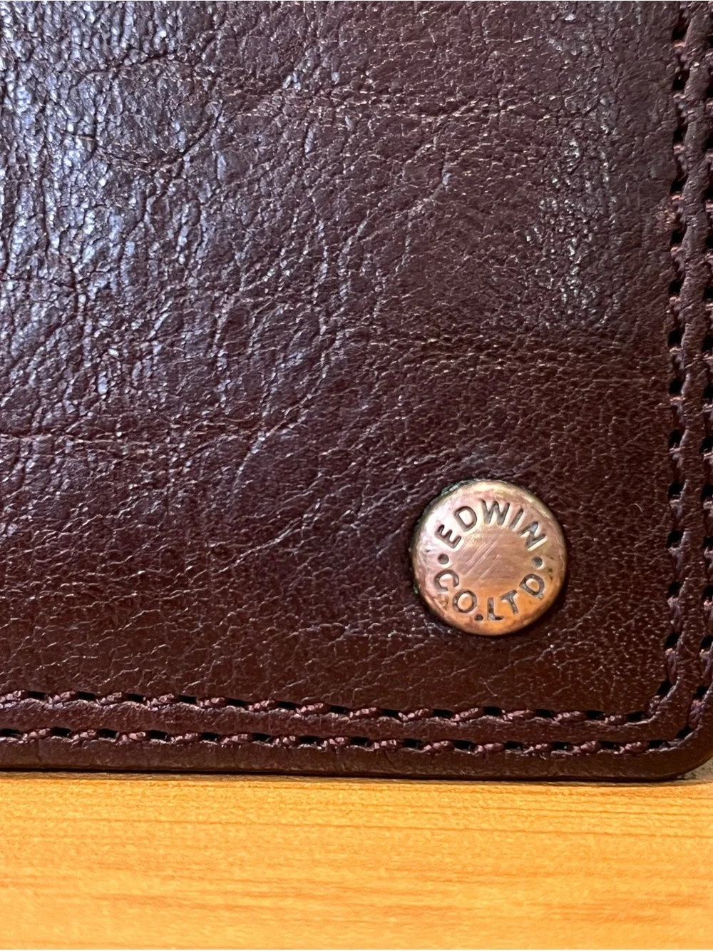 Men's Leather Long Wallet - Dark Brown